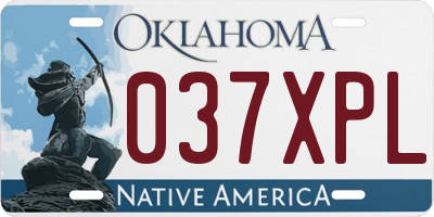 OK license plate 037XPL