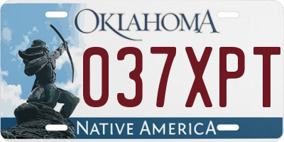 OK license plate 037XPT