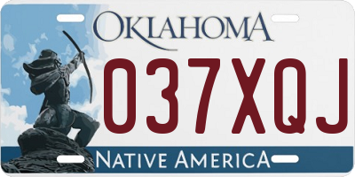 OK license plate 037XQJ