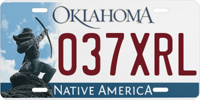 OK license plate 037XRL