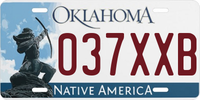 OK license plate 037XXB