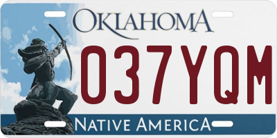 OK license plate 037YQM
