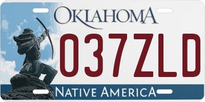 OK license plate 037ZLD