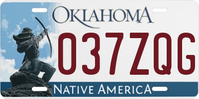 OK license plate 037ZQG