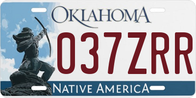 OK license plate 037ZRR