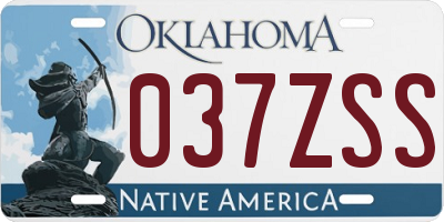 OK license plate 037ZSS