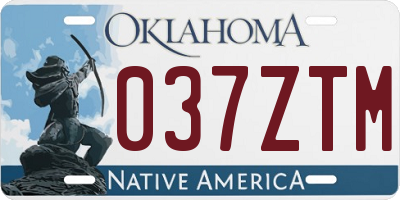 OK license plate 037ZTM
