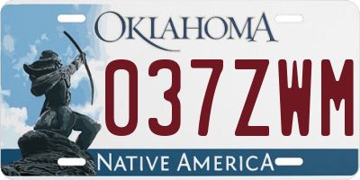OK license plate 037ZWM