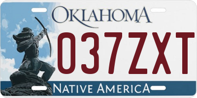 OK license plate 037ZXT
