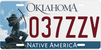 OK license plate 037ZZV