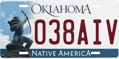 OK license plate 038AIV