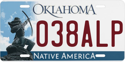 OK license plate 038ALP
