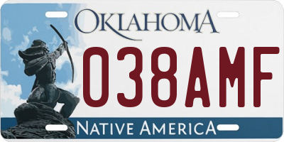 OK license plate 038AMF