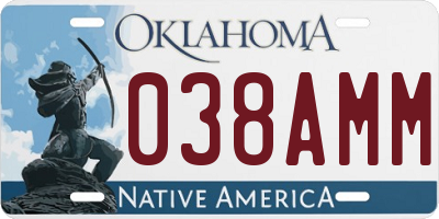 OK license plate 038AMM