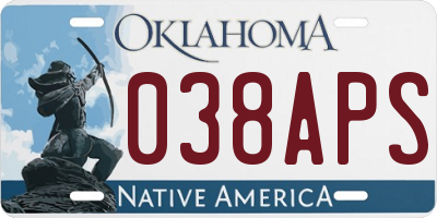 OK license plate 038APS