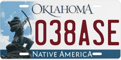 OK license plate 038ASE