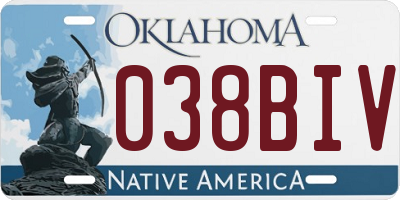 OK license plate 038BIV