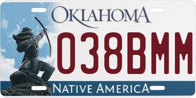 OK license plate 038BMM