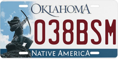 OK license plate 038BSM