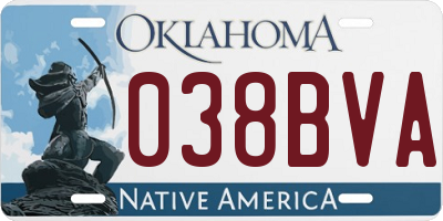 OK license plate 038BVA