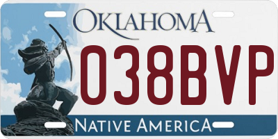 OK license plate 038BVP