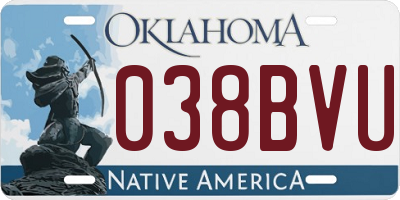 OK license plate 038BVU