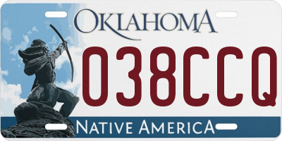 OK license plate 038CCQ