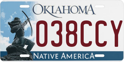 OK license plate 038CCY