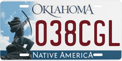OK license plate 038CGL