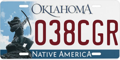 OK license plate 038CGR