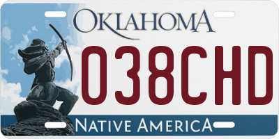 OK license plate 038CHD