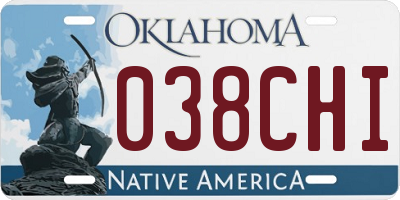 OK license plate 038CHI