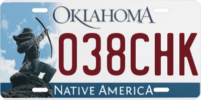 OK license plate 038CHK