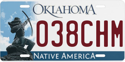 OK license plate 038CHM