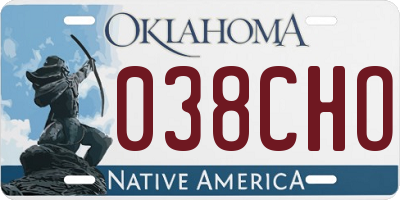 OK license plate 038CHO