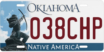 OK license plate 038CHP