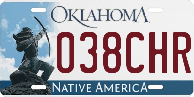 OK license plate 038CHR