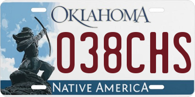 OK license plate 038CHS