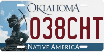 OK license plate 038CHT