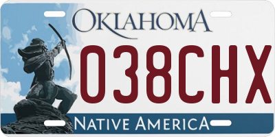 OK license plate 038CHX