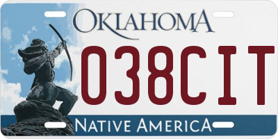 OK license plate 038CIT