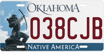 OK license plate 038CJB