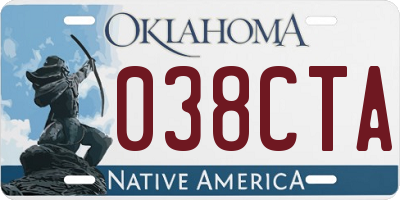 OK license plate 038CTA