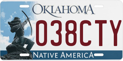 OK license plate 038CTY
