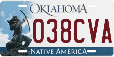 OK license plate 038CVA