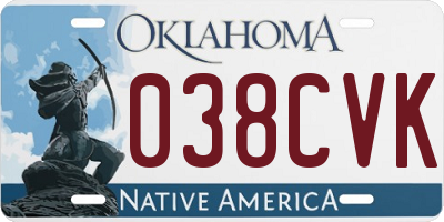 OK license plate 038CVK