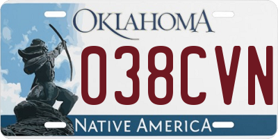 OK license plate 038CVN