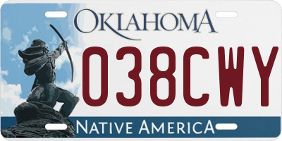 OK license plate 038CWY