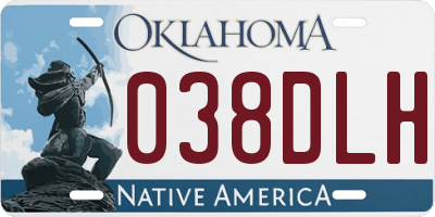 OK license plate 038DLH