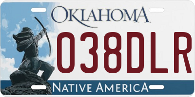 OK license plate 038DLR